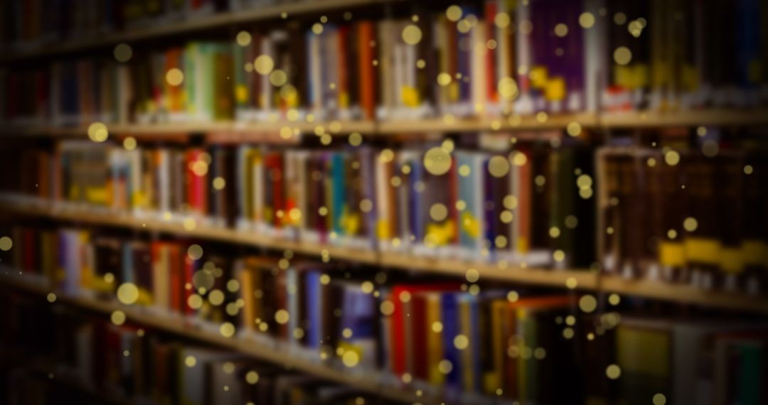 Abstract Image of Glowing Spots over Library Shelf - Free Images, Stock Photos and Pictures on Pikwizard.com