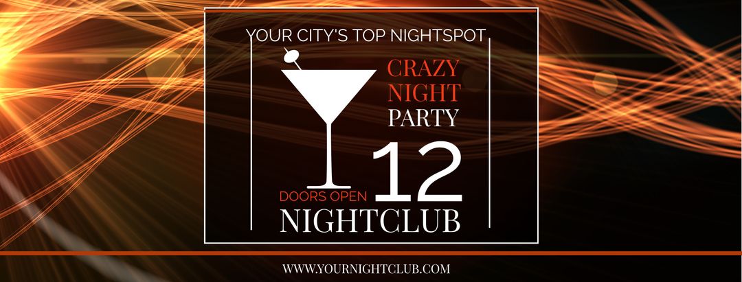 Vibrant Nightclub Event Promotion with Cocktail Glass and Neon Lights - Download Free Stock Templates Pikwizard.com