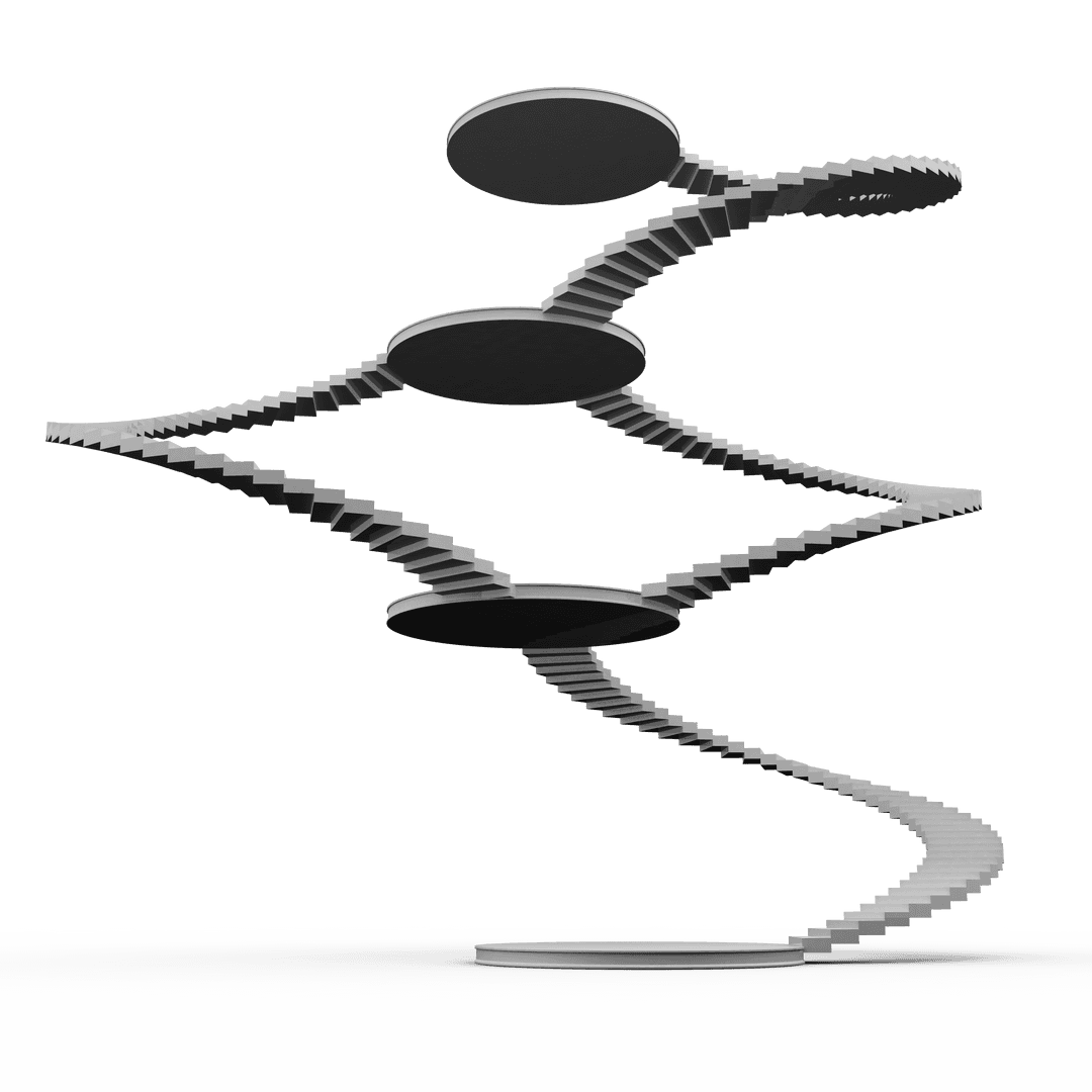 White Abstract Staircases on Transparent Background PNG