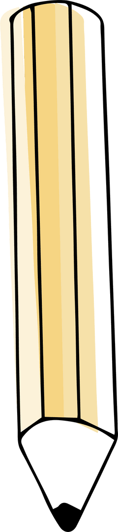Yellow Striped Pencil Design on Transparent Background