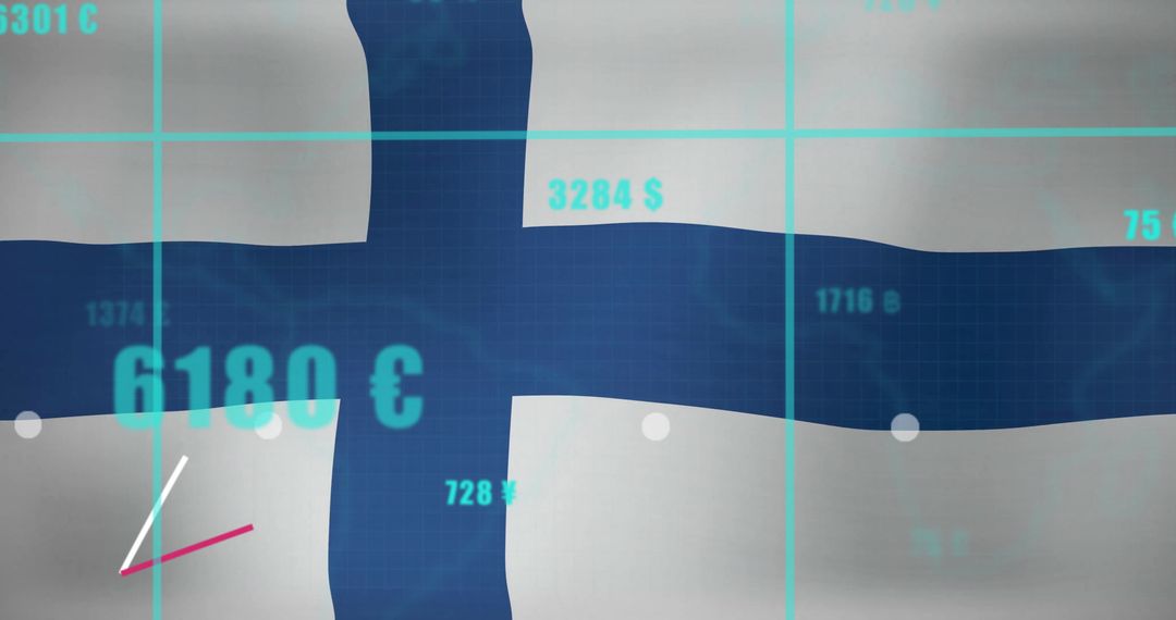Digital Analytics on Finnish Flag with Economic Data Visuals