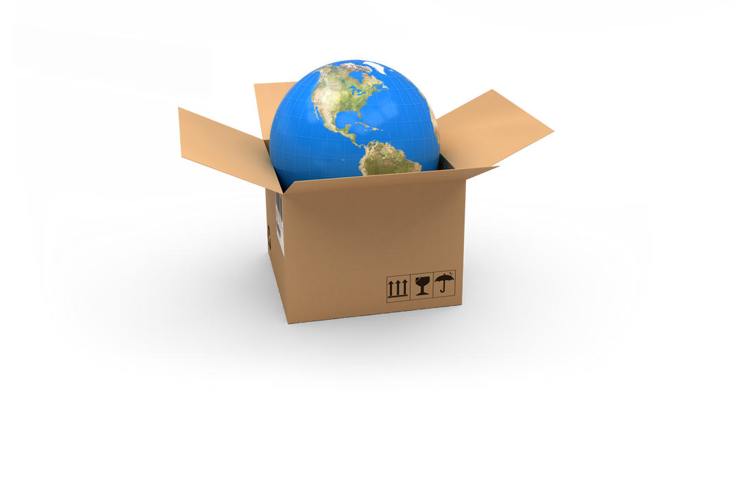 Transparent Illustration of Globe in Cardboard Box - Download Free Stock Images Pikwizard.com