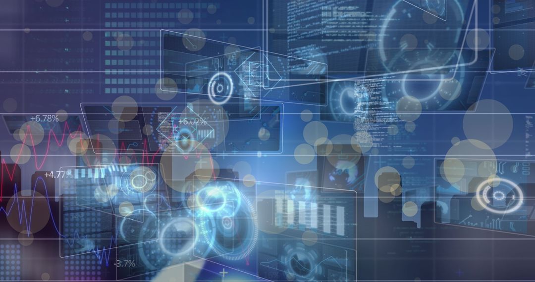 Digital Data Interface with Futuristic Infographic Elements