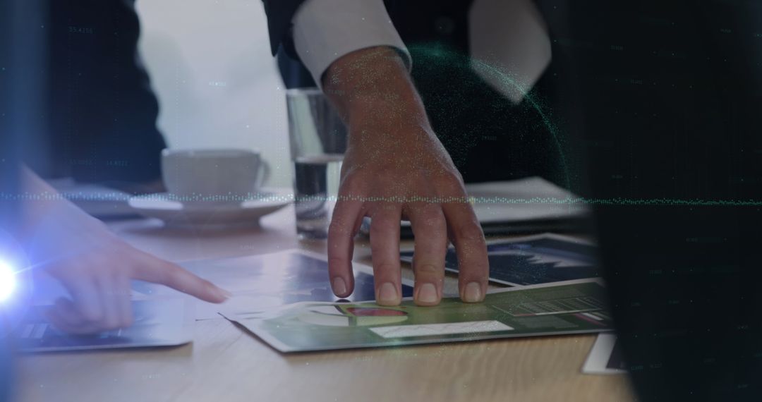 Close-Up Business Meeting Analyzing Financial Reports