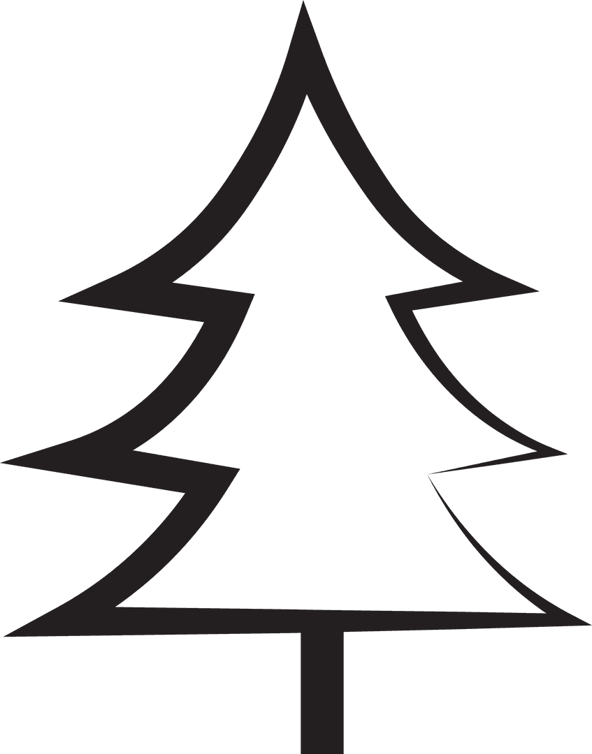 Simple Transparent Christmas Tree Silhouette Vector