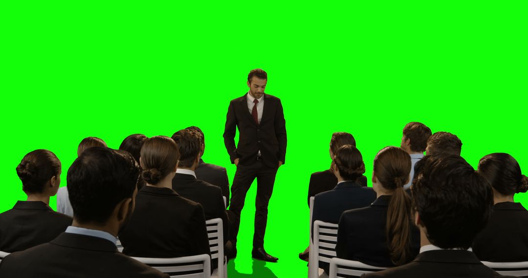 Business Leader Presenting to Team with Green Screen Background - Free Images, Stock Photos and Pictures on Pikwizard.com