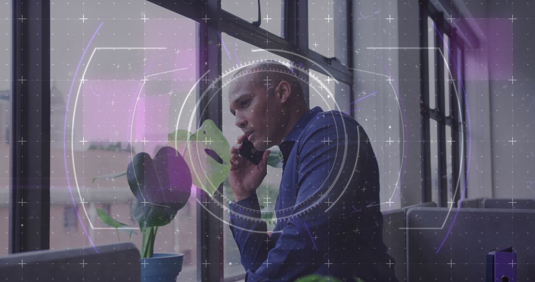 Businessman Analyzing Digital Financial Graphics While on Phone