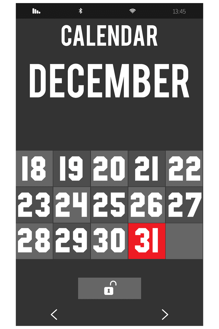 Digital Calendar Display December 31 Transparent Background
