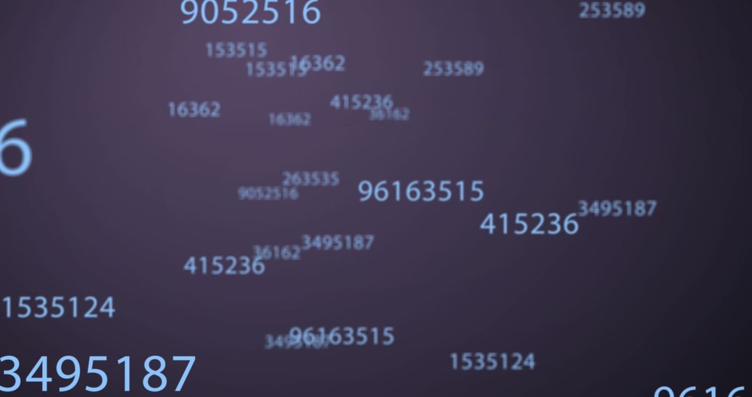 Floating Numbers in Motion on Black Background