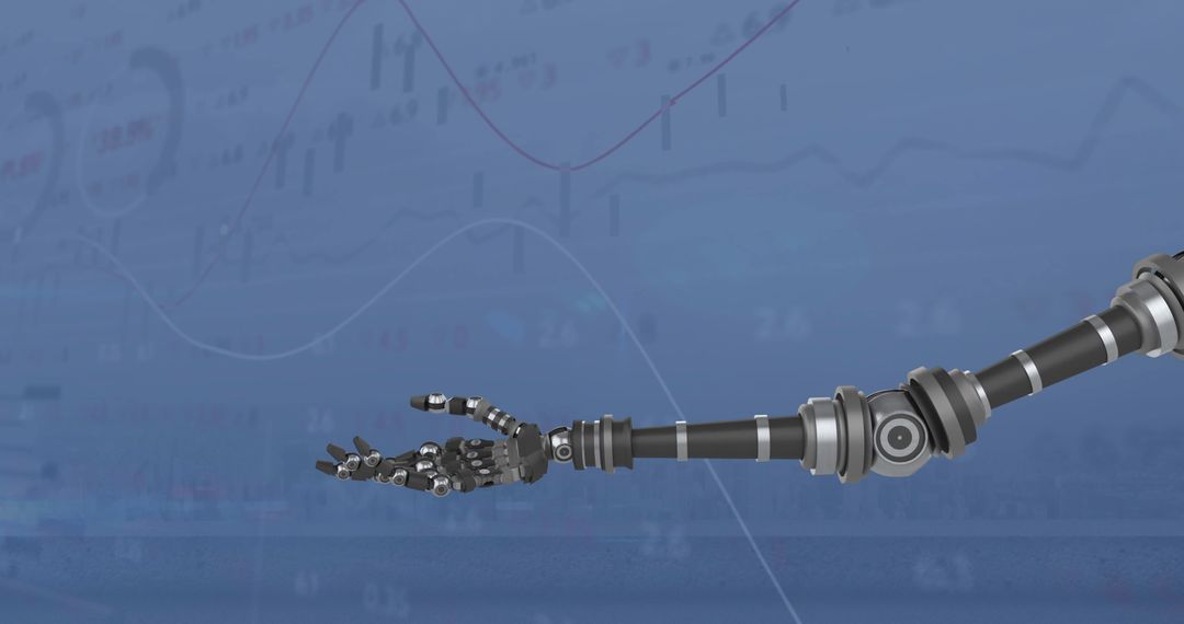 Robotic Arm Interacting with Digital Data Interfaces - Free Images, Stock Photos and Pictures on Pikwizard.com