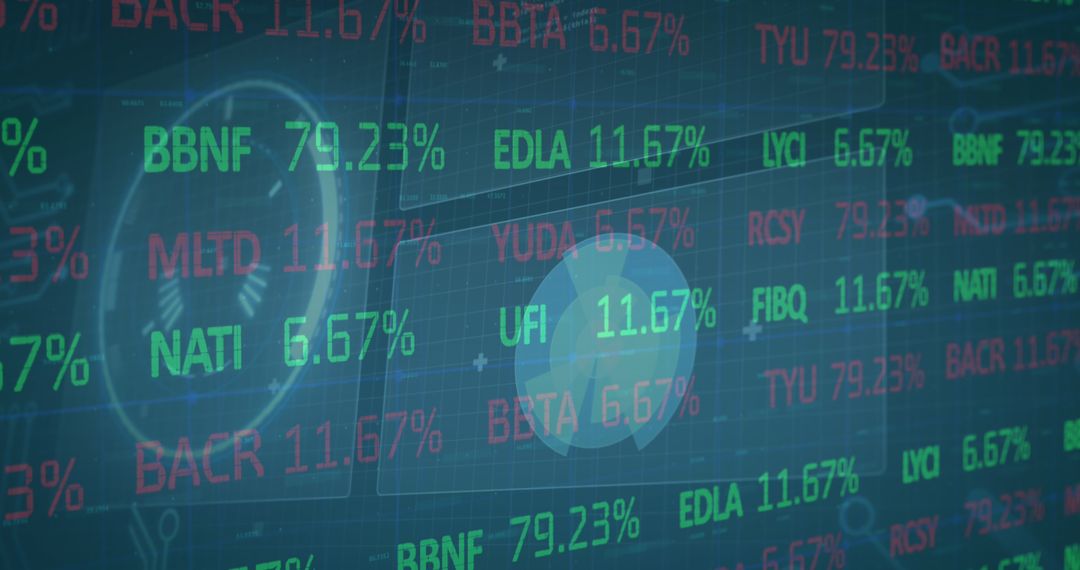 Stock Market Numbers Projecting Digital Technology Interface