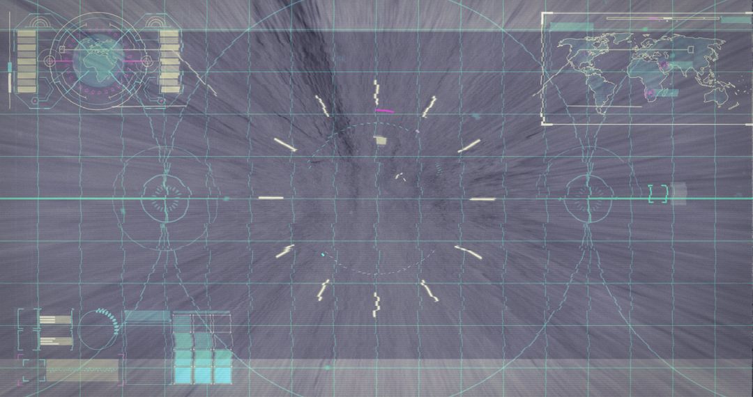 Futuristic Digital Interface with Sci-Fi Glitch Effect