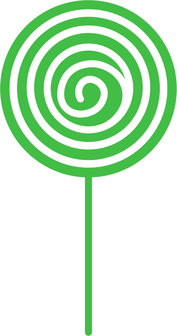 Bright Green Spiral with Stick Vector on Transparent Background