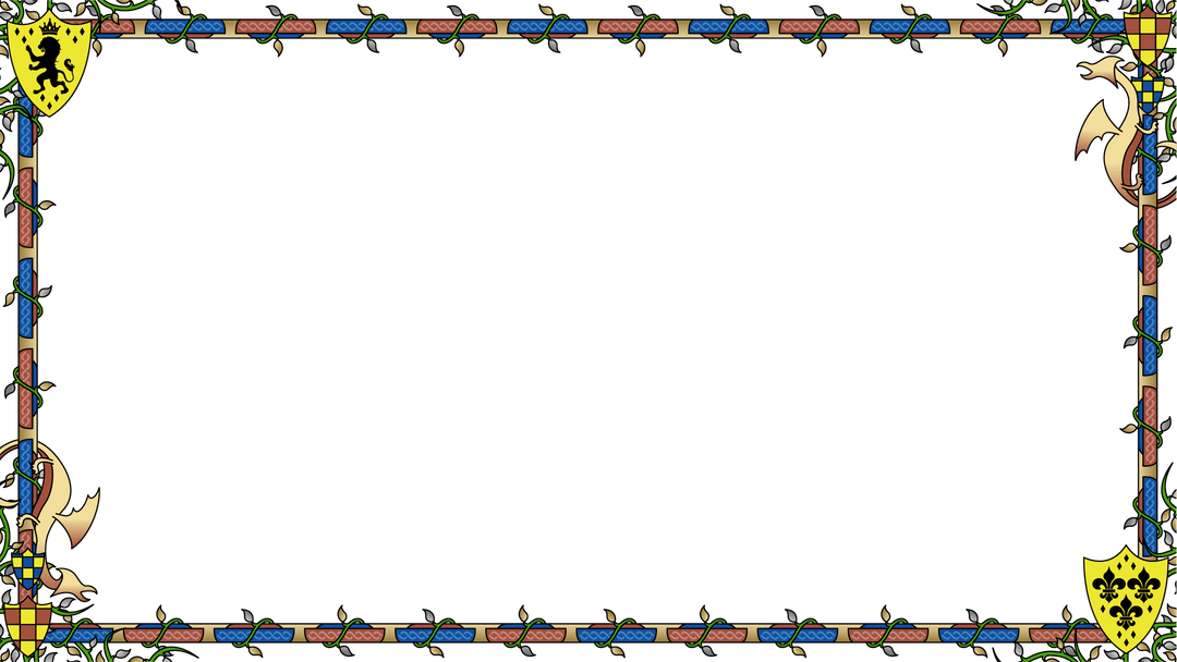 Intricate Medieval Ornamental Frame on Transparent Background