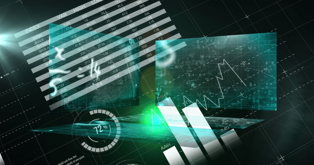 Abstract Digital Data Infographics with Graphs and Charts