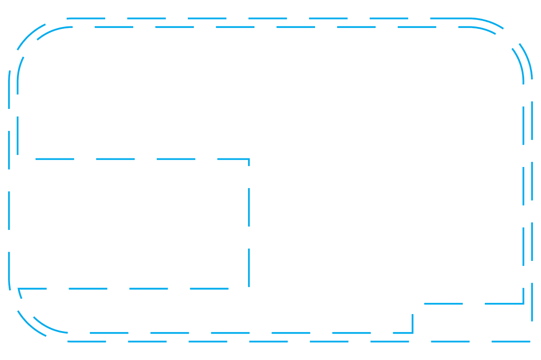 Transparent Blue Dashed Outline with Overlay Shapes