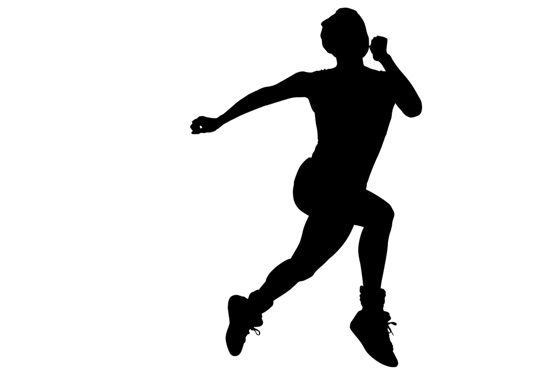 Silhouette of Woman Running on Transparent Background for Fitness Use