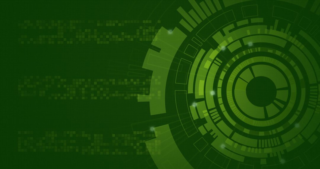 Futuristic Digital Interface with Spinning Data Visualizations