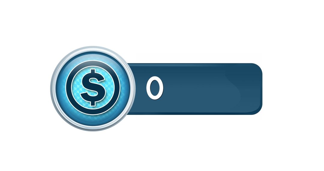 Digital Dollar Icon with Increasing Values on White Background