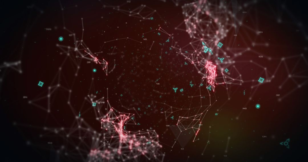 Futuristic Geometric Network with Digital Glow
