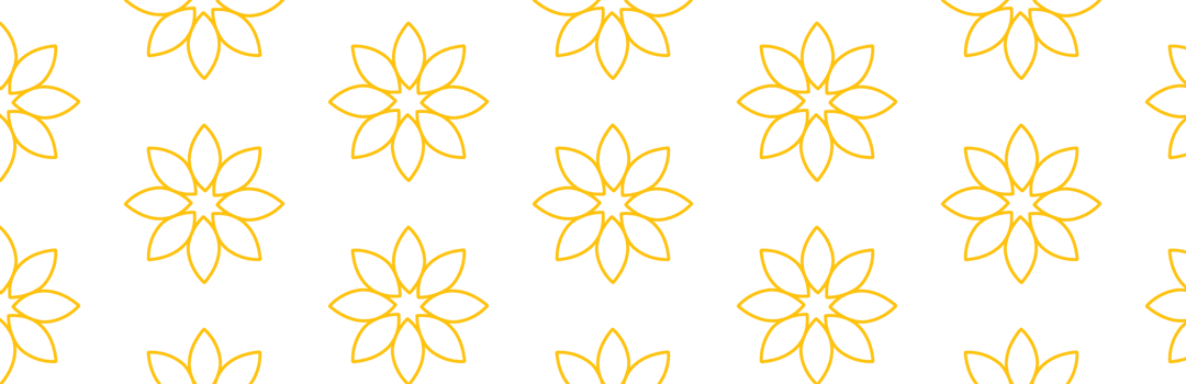 Seamless Yellow Floral Transparent Pattern on Dark Background
