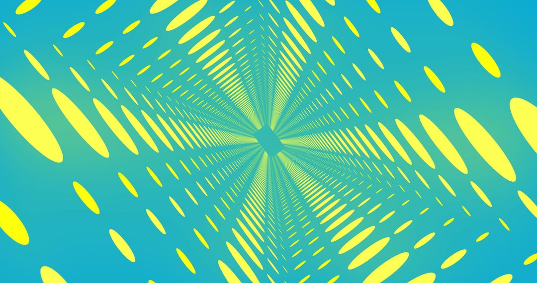 Digital Tunnel Motion Design with Vibrant Yellow and Blue Colors
