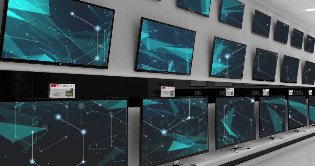 Wall of Digital Television Screens with Dynamic Display