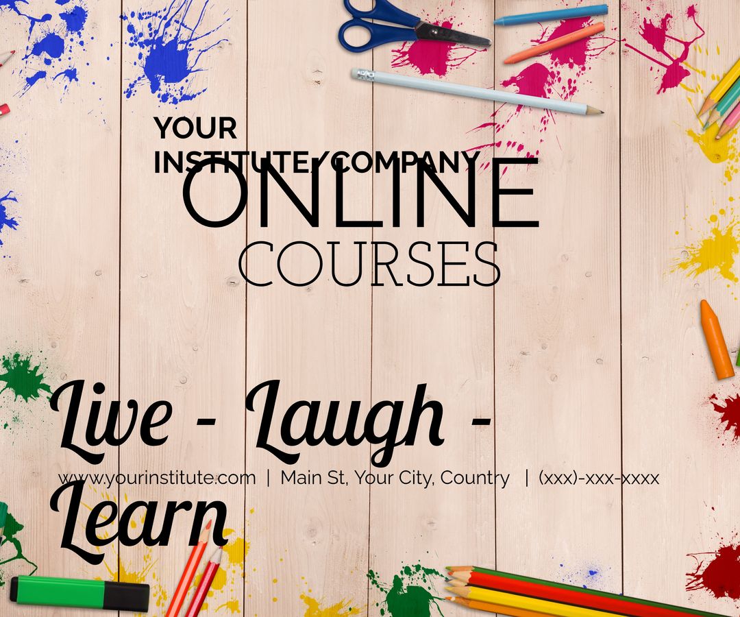 Vibrant Art Supplies Inspire Creative Online Courses Promotion