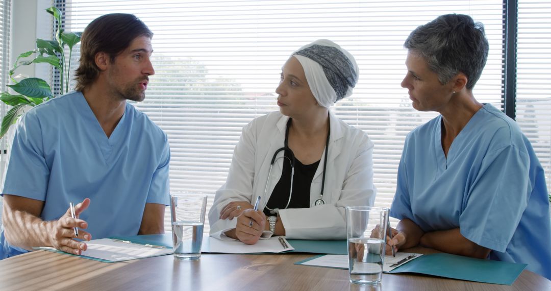 Diverse Medical Team Collaborating in Office Environment
