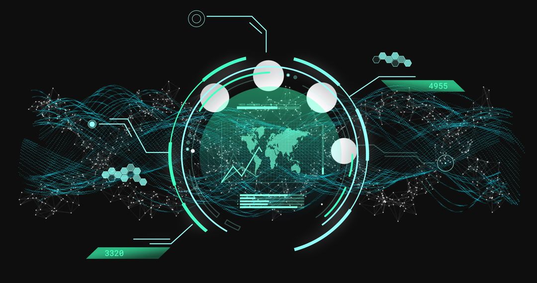 Futuristic Digital Interface with Modern Data Visualization