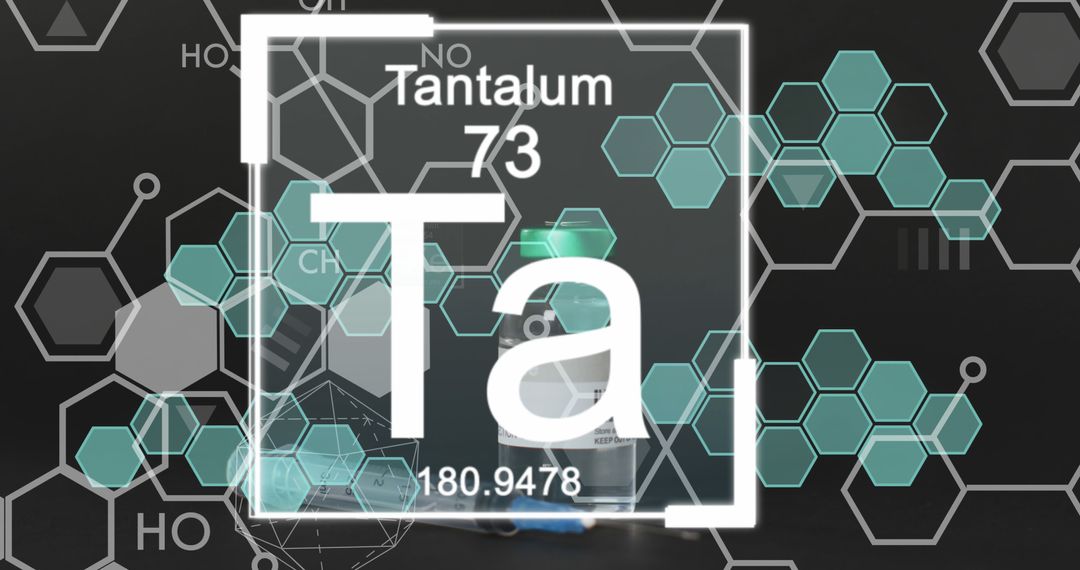 Digital Illustration of Tantalum Element with Chemical Formulas