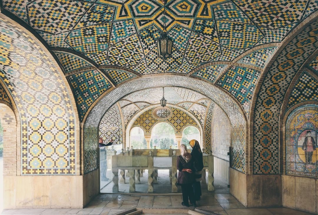 Beautiful Mosaic Tiles Covering Historical Muslim Monument - Free Images, Stock Photos and Pictures on Pikwizard.com