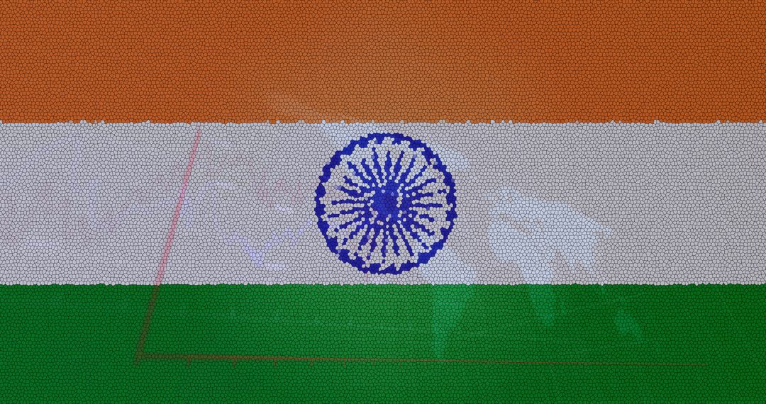 Covid-19 Cells and Stats Overlay on Indian Flag Highlighting Pandemic Impact - Free Images, Stock Photos and Pictures on Pikwizard.com