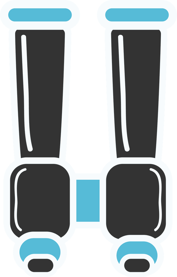 Blue and Black Binoculars Icon on Transparent Background