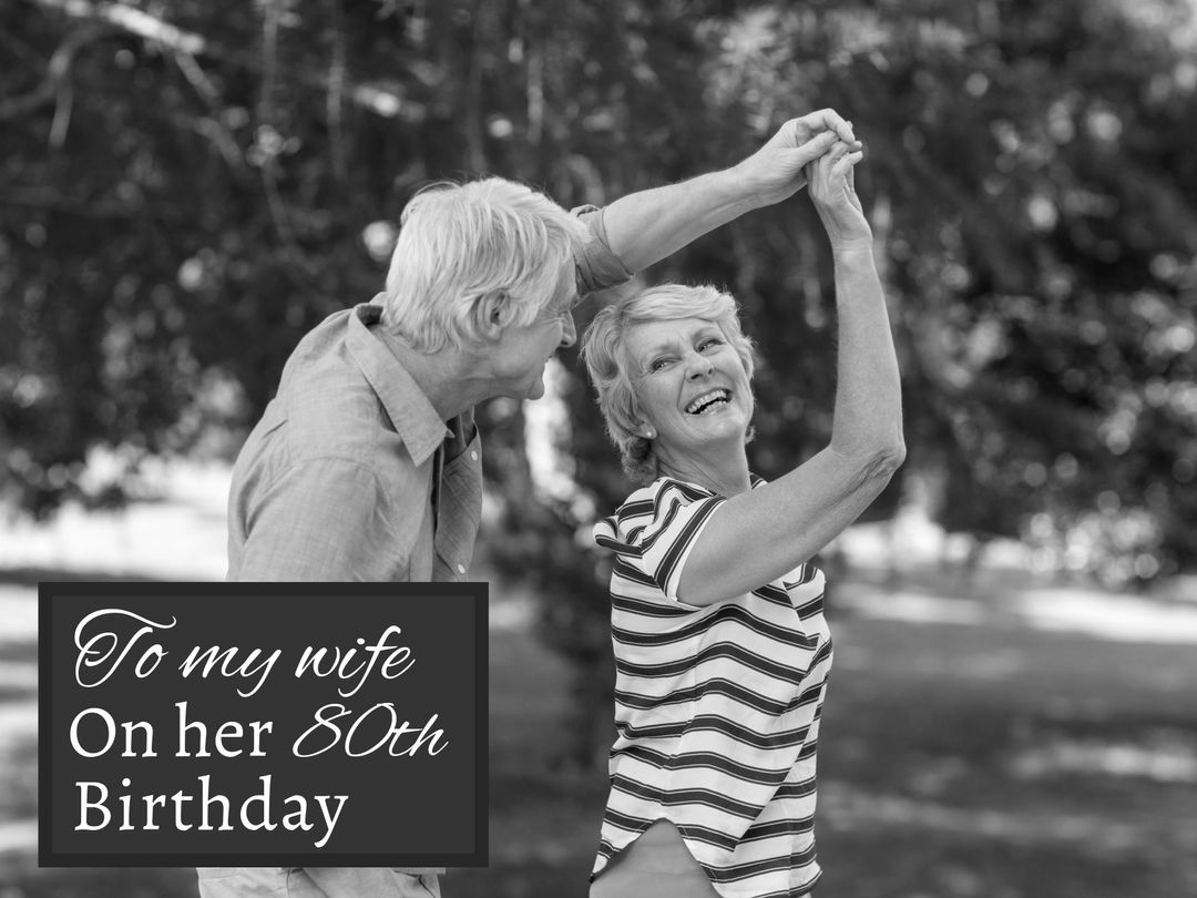 Elderly Couple Dancing Celebrating 80th Birthday Anniversary - Download Free Stock Templates Pikwizard.com