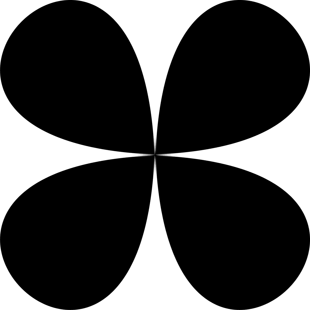 Abstract Symmetrical Clover Shape on Transparent Backing