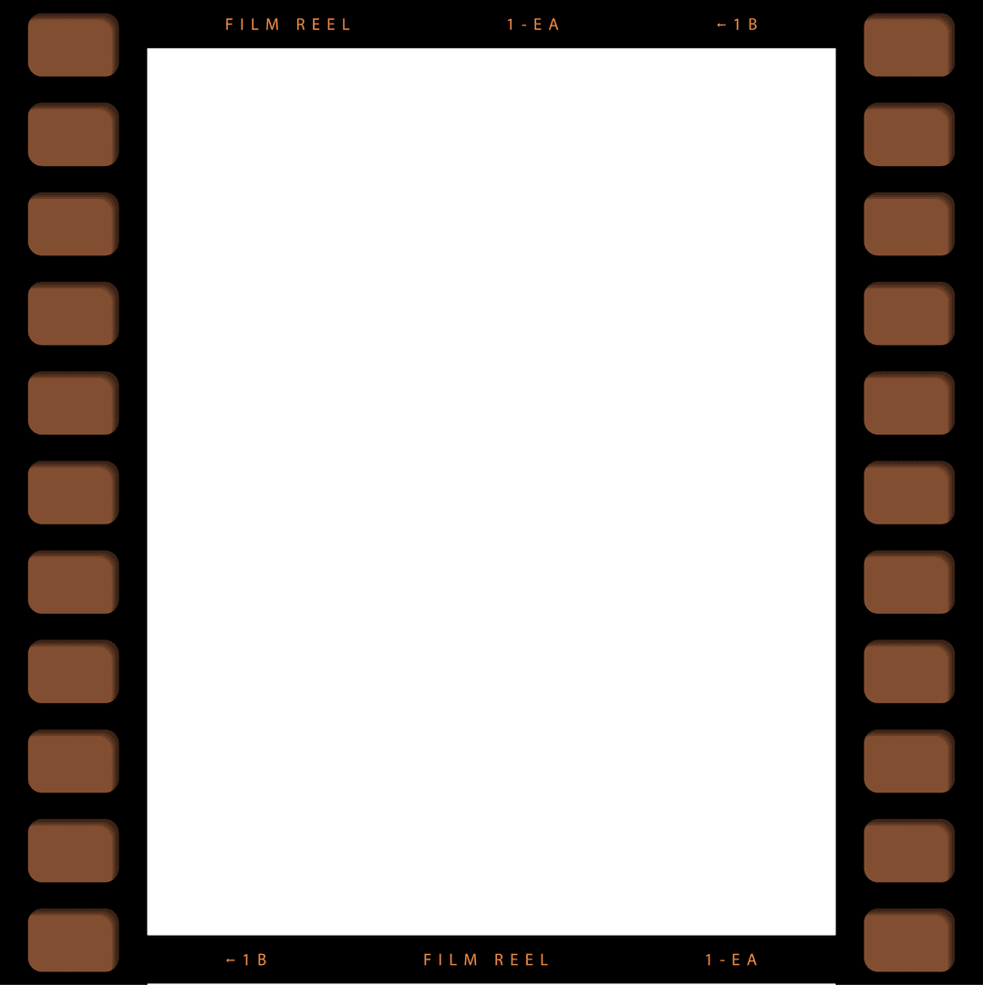 Transparent Vintage Film Reel Frame with Gray Center Space