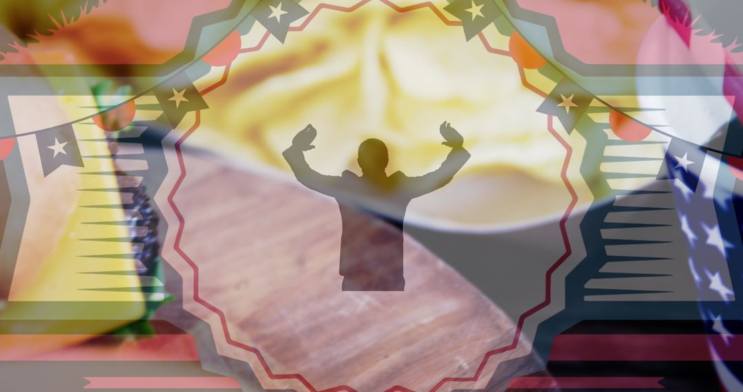 Patriotic Imagery Blending Flags and Culinary Symbols