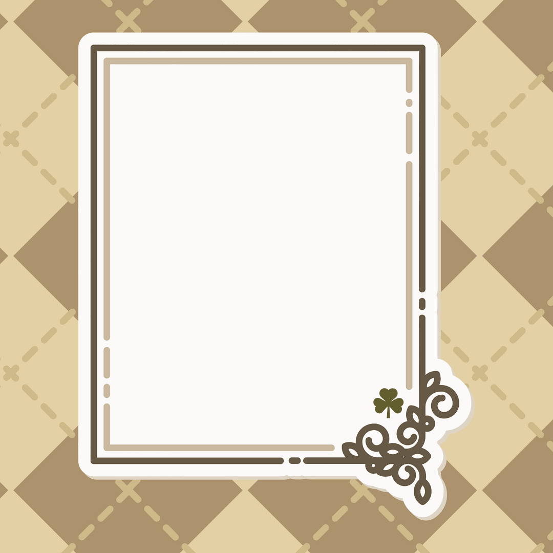 Transparent Decorative Frame with Celtic Corner Accent