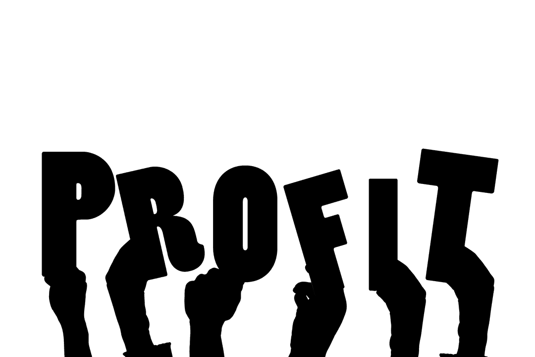 Illustration of Transparent Profit Text With Hands Gesture