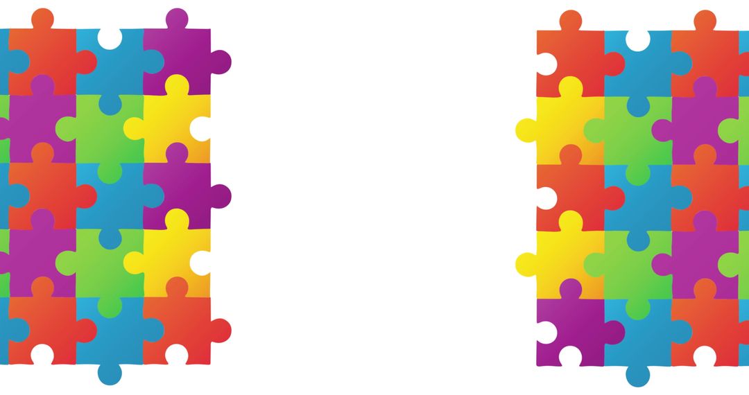 Multicolor Jigsaw Puzzle Composition for Autism Awareness