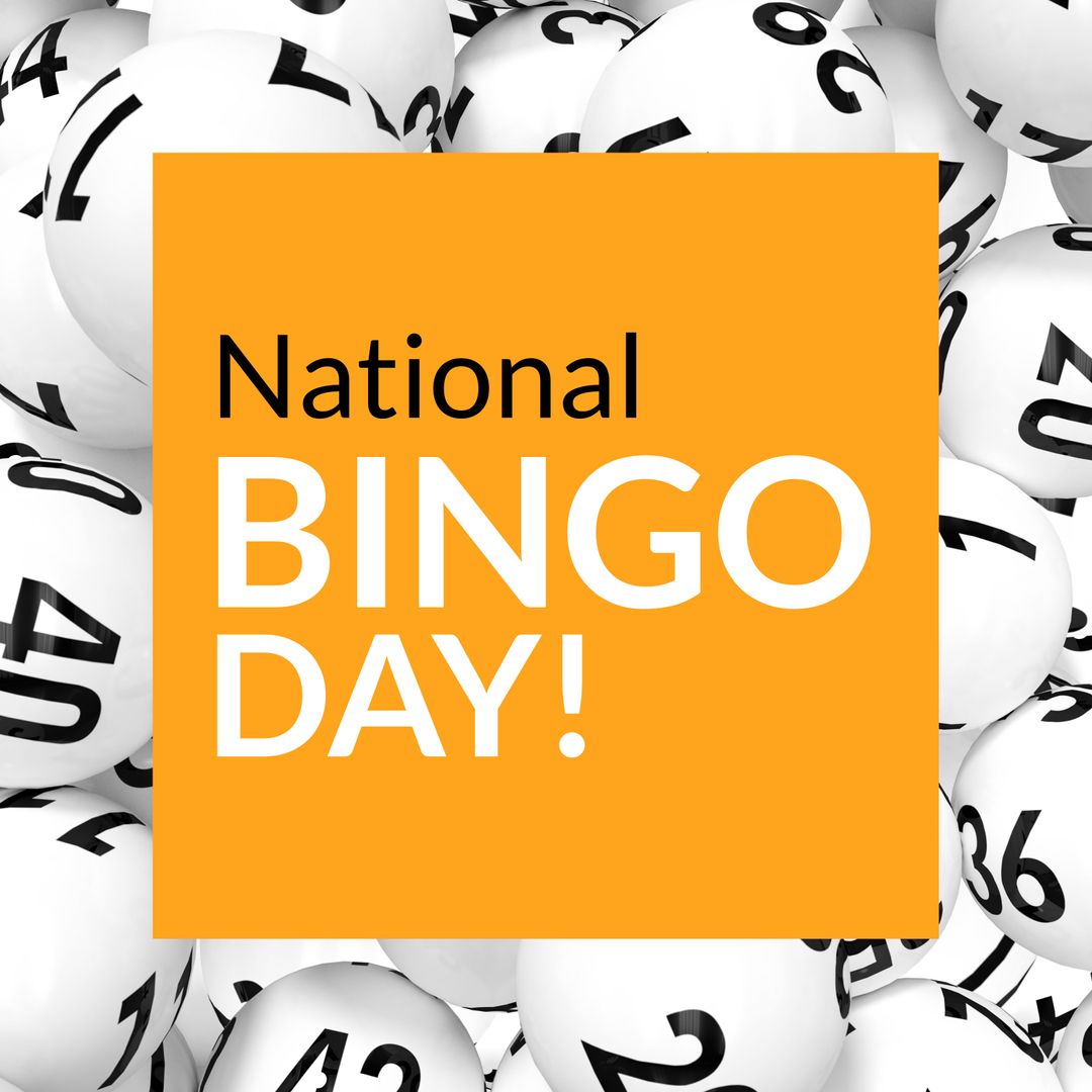 Composition of national bingo day text over balls with numbers - Download Free Stock Templates Pikwizard.com