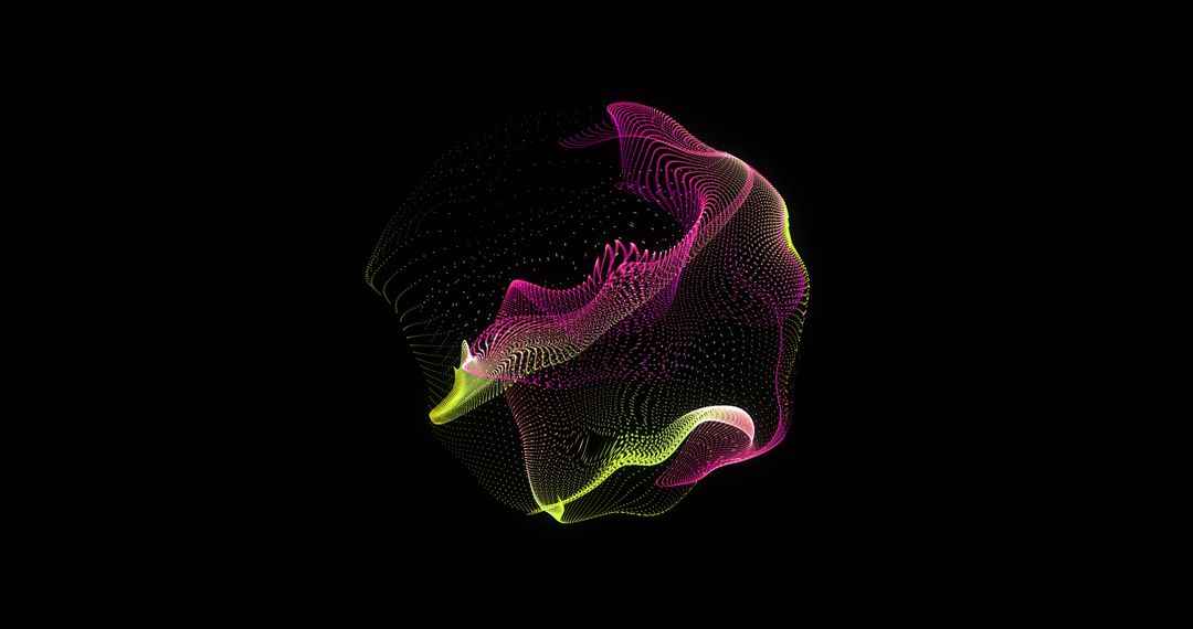Abstract Digital Globe in Bright Yellow and Pink Colors