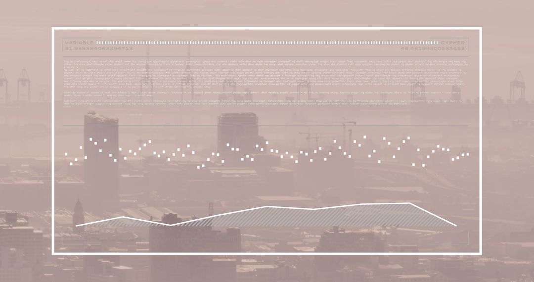 Cityscape With Overlay of Business Graphs and Progress Bar