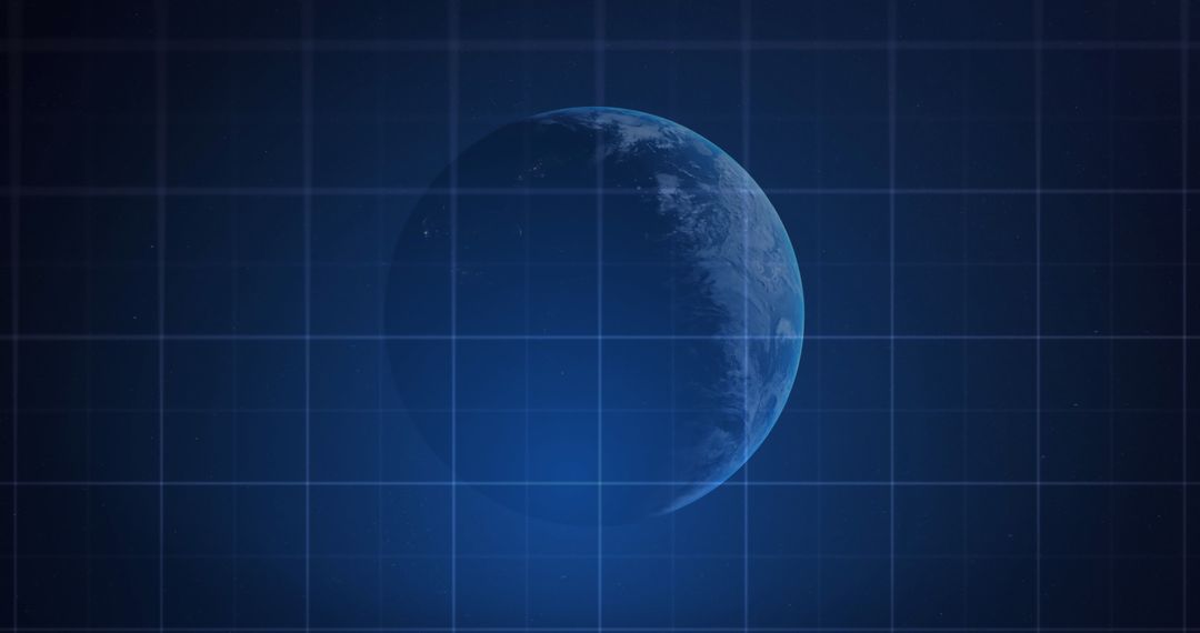 Digital Planet Earth with Futuristic Grid Overlay