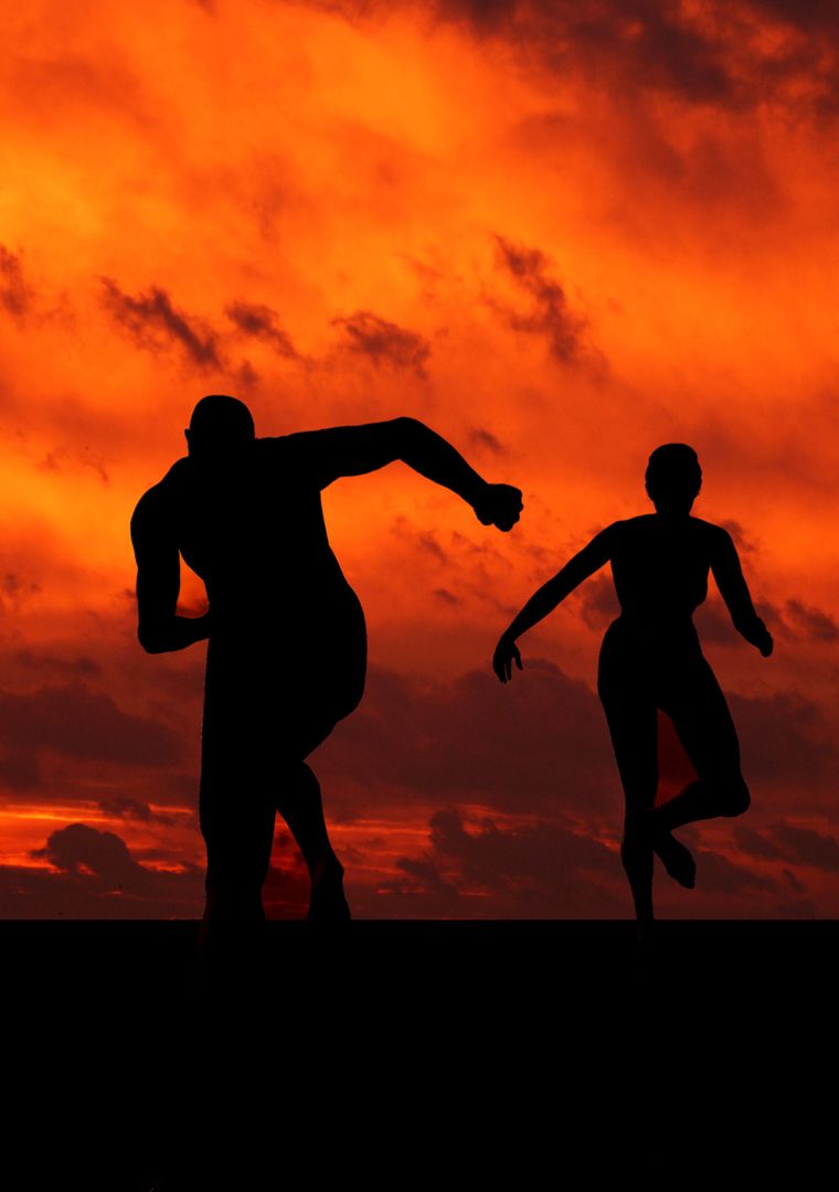 Man and Woman Running Silhouette - Free Images, Stock Photos and Pictures on Pikwizard.com