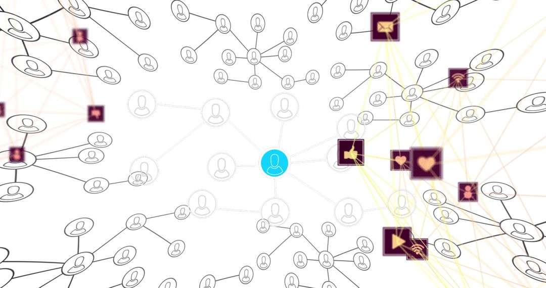 Digital Network of People Connecting Globally