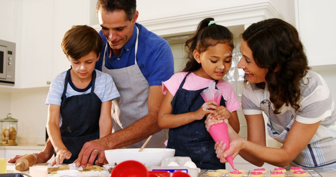 Family Baking Together in Modern Kitchen with Children Having Fun - Free Images, Stock Photos and Pictures on Pikwizard.com