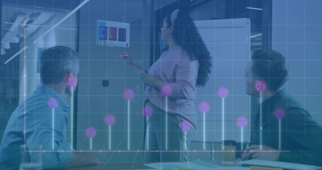 Professional Business Presentation with Data Visualization in Modern Office