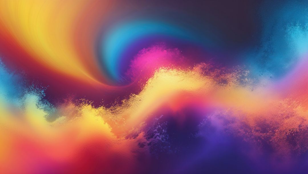 Vibrant Swirling Wave Patterns in Abstract Dust Cloud Art